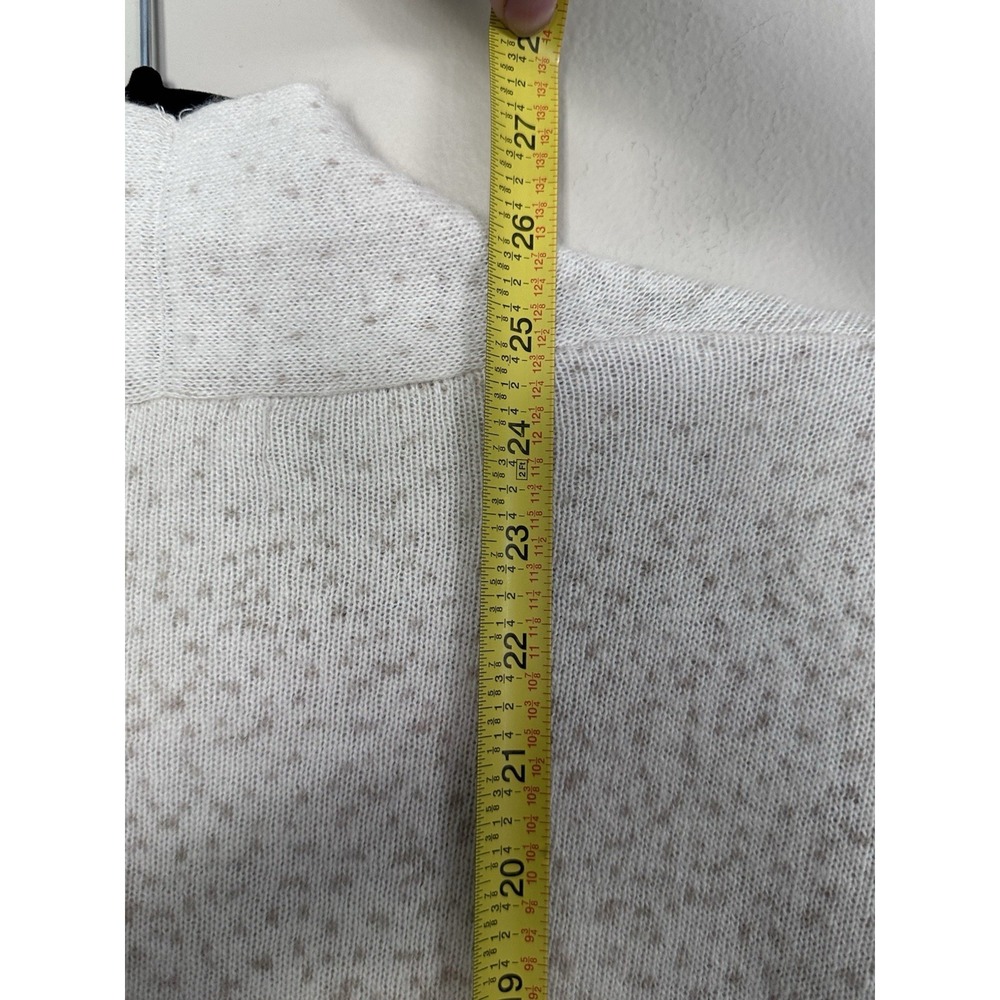 Cashmere/Merino Wool Blend Speckled Oatmeal Tan Cardigan Sweater Neutrals - Picture 15 of 15